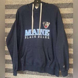 Vintage Y2K Champion Heritage Navy University of Maine Black Bears Hoodie XL EUC